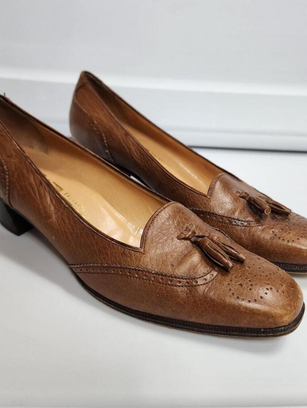 Ferragamo Size 7 Leather Tassel Spectator Shoes Shoes
